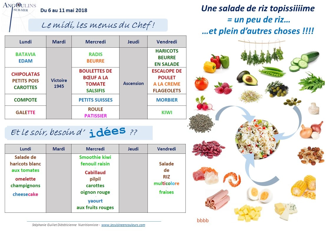 You are currently viewing Menus et suggestions semaine du 6 au 11 mai 2018